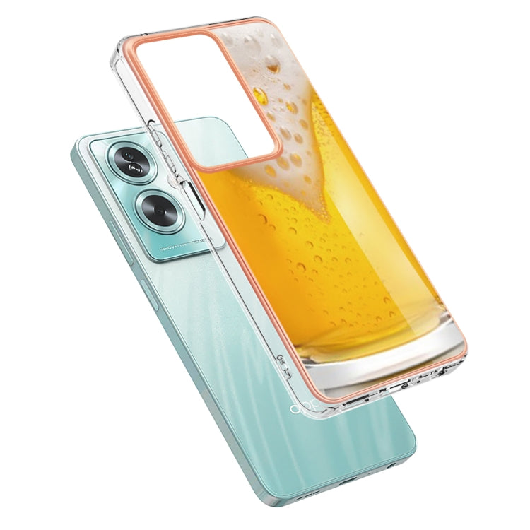 For OPPO A79 5G Global Electroplating Marble Dual-side IMD Phone Case(Draft Beer) - OPPO Cases by PMC Jewellery | Online Shopping South Africa | PMC Jewellery | Buy Now Pay Later Mobicred