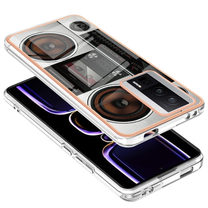 For Xiaomi Poco F5 Pro 5G / Redmi K60 Electroplating Marble Dual-side IMD Phone Case(Retro Radio) - Xiaomi Cases by PMC Jewellery | Online Shopping South Africa | PMC Jewellery | Buy Now Pay Later Mobicred