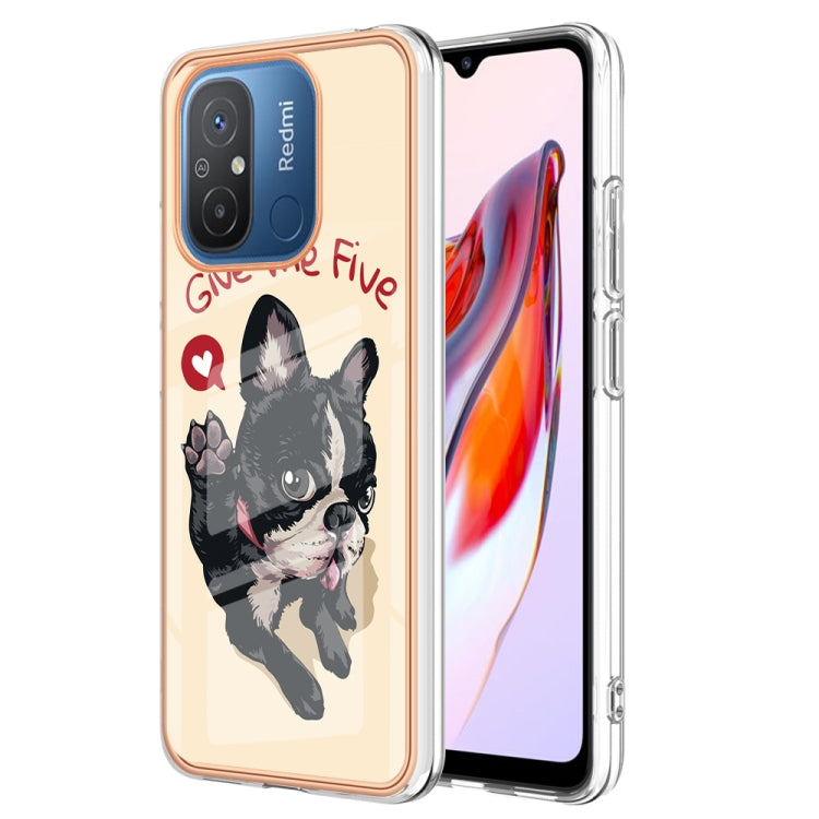 For Xiaomi Redmi 12C / 11A 4G Electroplating Marble Dual-side IMD Phone Case(Lucky Dog) - Xiaomi Cases by PMC Jewellery | Online Shopping South Africa | PMC Jewellery | Buy Now Pay Later Mobicred