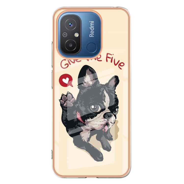 For Xiaomi Redmi 12C / 11A 4G Electroplating Marble Dual-side IMD Phone Case(Lucky Dog) - Xiaomi Cases by PMC Jewellery | Online Shopping South Africa | PMC Jewellery | Buy Now Pay Later Mobicred