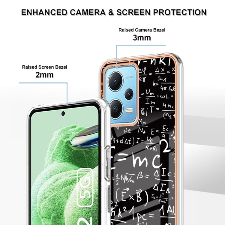 For Xiaomi Redmi Note 12 5G Global Electroplating Marble Dual-side IMD Phone Case(Equation) - Xiaomi Cases by PMC Jewellery | Online Shopping South Africa | PMC Jewellery | Buy Now Pay Later Mobicred