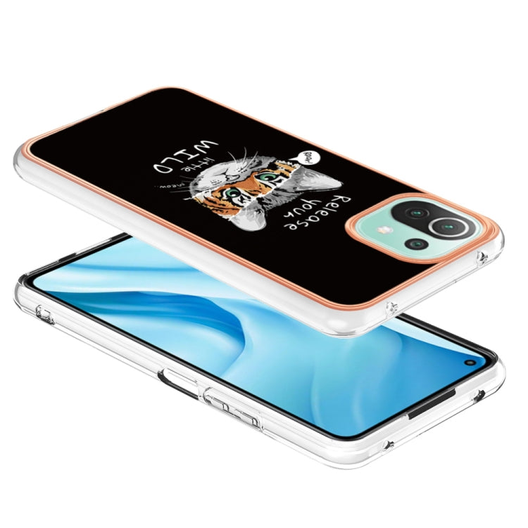 For Xiaomi 11 Lite Electroplating Marble Dual-side IMD Phone Case(Natural Growth) - Xiaomi Cases by PMC Jewellery | Online Shopping South Africa | PMC Jewellery | Buy Now Pay Later Mobicred