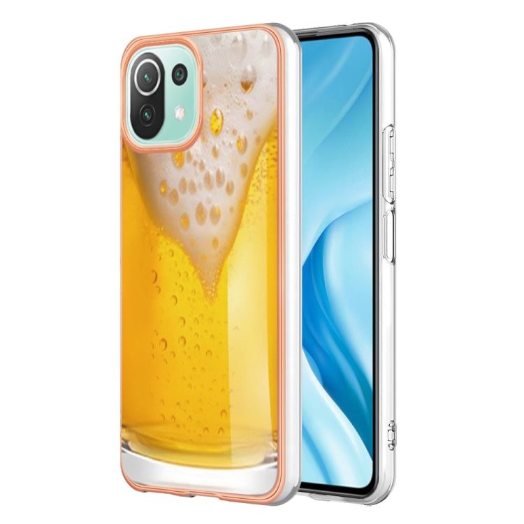 For Xiaomi 11 Lite Electroplating Marble Dual-side IMD Phone Case(Draft Beer) - Xiaomi Cases by PMC Jewellery | Online Shopping South Africa | PMC Jewellery | Buy Now Pay Later Mobicred