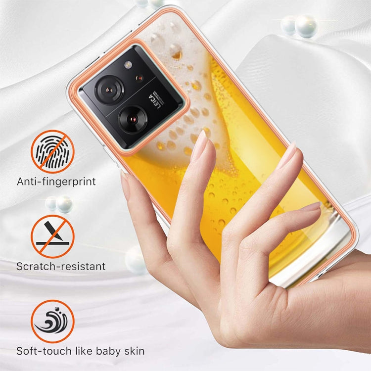 For Xiaomi 13T/13T Pro Electroplating Marble Dual-side IMD Phone Case(Draft Beer) - Xiaomi Cases by PMC Jewellery | Online Shopping South Africa | PMC Jewellery | Buy Now Pay Later Mobicred