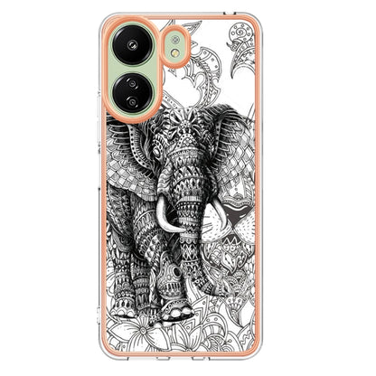 For Xiaomi Redmi 13C 4G Electroplating Marble Dual-side IMD Phone Case(Totem Elephant) - 13C Cases by PMC Jewellery | Online Shopping South Africa | PMC Jewellery | Buy Now Pay Later Mobicred