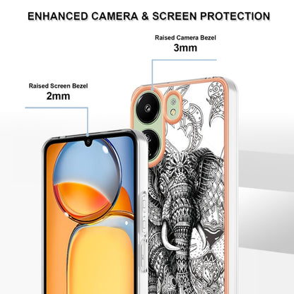 For Xiaomi Redmi 13C 4G Electroplating Marble Dual-side IMD Phone Case(Totem Elephant) - 13C Cases by PMC Jewellery | Online Shopping South Africa | PMC Jewellery | Buy Now Pay Later Mobicred