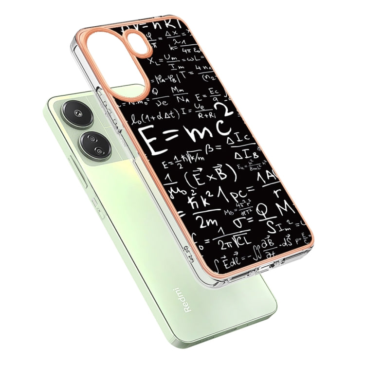 For Xiaomi Redmi 13C 4G Electroplating Marble Dual-side IMD Phone Case(Equation) - 13C Cases by PMC Jewellery | Online Shopping South Africa | PMC Jewellery | Buy Now Pay Later Mobicred