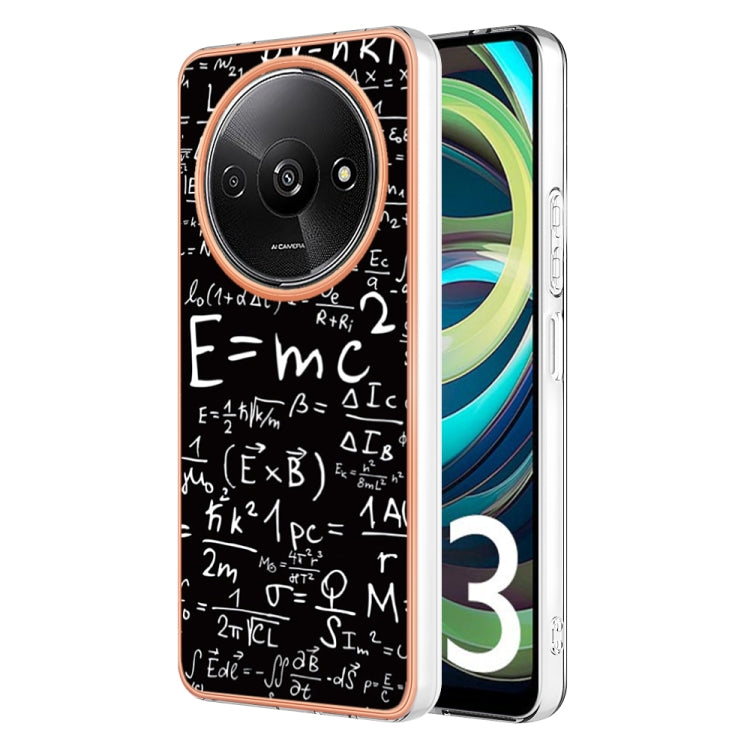 For Xiaomi Redmi A3 Electroplating Marble Dual-side IMD Phone Case(Equation) - Xiaomi Cases by PMC TechLife | Online Shopping South Africa | PMC TechLife | Buy Now Pay Later Mobicred