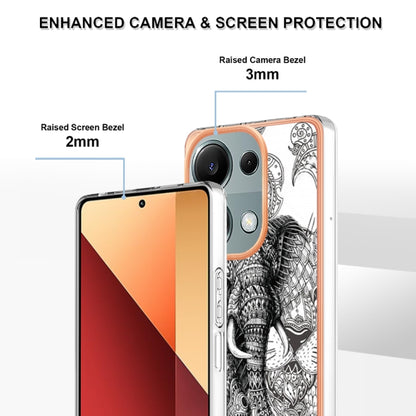 For Xiaomi Redmi Note 13 Pro 4G/Poco M6 Pro 4G Electroplating Marble Dual-side IMD Phone Case(Totem Elephant) - Note 13 Pro Cases by PMC Jewellery | Online Shopping South Africa | PMC Jewellery | Buy Now Pay Later Mobicred