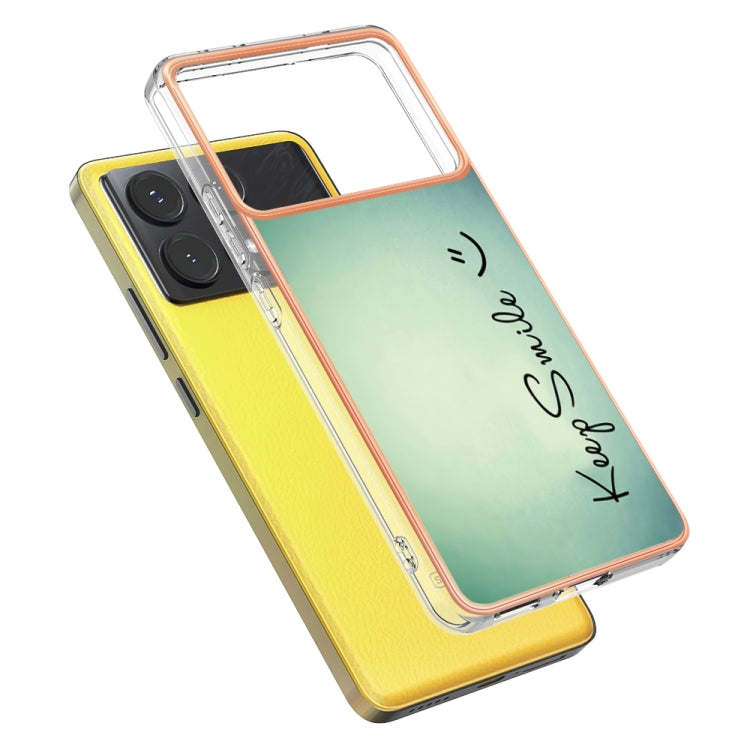 For Xiaomi Poco X6 Pro / Redmi K70E Electroplating Marble Dual-side IMD Phone Case(Smile) - K70E Cases by PMC Jewellery | Online Shopping South Africa | PMC Jewellery | Buy Now Pay Later Mobicred