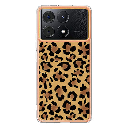 For Xiaomi Poco X6 Pro / Redmi K70E Electroplating Marble Dual-side IMD Phone Case(Leopard Print) - K70E Cases by PMC Jewellery | Online Shopping South Africa | PMC Jewellery | Buy Now Pay Later Mobicred