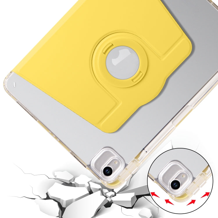 For iPad Pro 11 2024 Clear Acrylic 360 Rotation Detachable Leather Tablet Case(Yellow) - iPad Pro 11 2024 Cases by PMC TechLife | Online Shopping South Africa | PMC TechLife | Buy Now Pay Later Mobicred