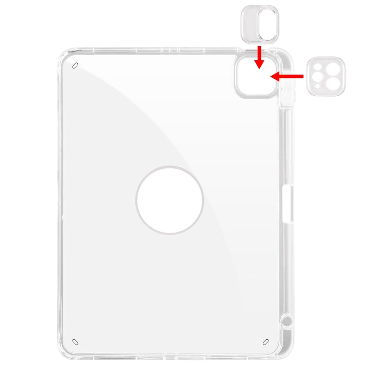 For iPad Pro 13 2024 Clear Acrylic 360 Rotation Detachable Leather Tablet Case(Black) - iPad Pro 13 2024 Cases by PMC TechLife | Online Shopping South Africa | PMC TechLife | Buy Now Pay Later Mobicred