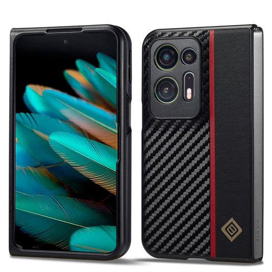 For OPPO Find N2 LC.IMEEKE 3 in 1 Carbon Fiber Texture Shockproof Phone Case(Black) - OPPO Cases by LC.IMEEKE | Online Shopping South Africa | PMC Jewellery | Buy Now Pay Later Mobicred