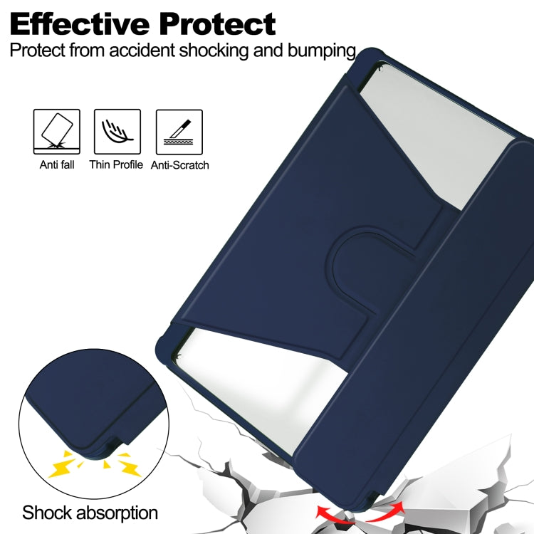 For Samsung Galaxy Tab S9+ 360 Rotation Transparent Smart Leather Case(Dark Blue) - Galaxy Tab S9+ Cases by PMC Jewellery | Online Shopping South Africa | PMC Jewellery | Buy Now Pay Later Mobicred