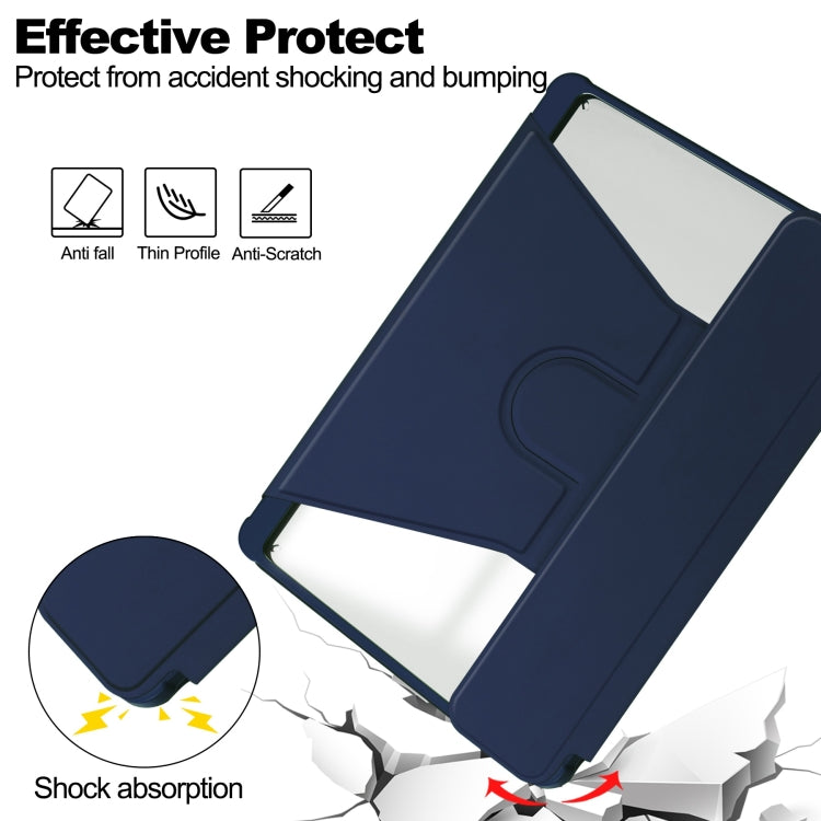 For Samsung Galaxy Tab S9 FE+ / S10+ 360 Rotation Transparent Smart Leather Case(Dark Blue) - Galaxy Tab S9 FE+ by PMC Jewellery | Online Shopping South Africa | PMC Jewellery | Buy Now Pay Later Mobicred