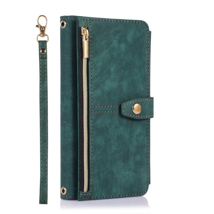 For Google Pixel 6a Dream 9-Card Wallet Zipper Bag Leather Phone Case(Green) - Google Cases by PMC TechLife | Online Shopping South Africa | PMC TechLife | Buy Now Pay Later Mobicred