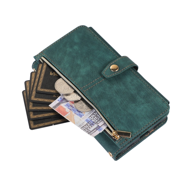 For Google Pixel 6a Dream 9-Card Wallet Zipper Bag Leather Phone Case(Green) - Google Cases by PMC TechLife | Online Shopping South Africa | PMC TechLife | Buy Now Pay Later Mobicred