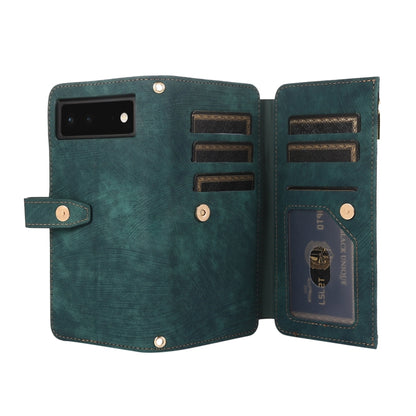 For Google Pixel 6 Dream 9-Card Wallet Zipper Bag Leather Phone Case(Green) - Google Cases by PMC Jewellery | Online Shopping South Africa | PMC Jewellery | Buy Now Pay Later Mobicred