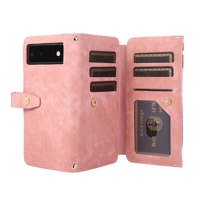 For Google Pixel 6 Dream 9-Card Wallet Zipper Bag Leather Phone Case(Pink) - Google Cases by PMC Jewellery | Online Shopping South Africa | PMC Jewellery | Buy Now Pay Later Mobicred