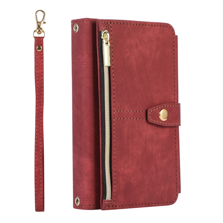 For Google Pixel Fold Dream 9-Card Wallet Zipper Bag Leather Phone Case(Red) - Google Cases by PMC TechLife | Online Shopping South Africa | PMC TechLife | Buy Now Pay Later Mobicred