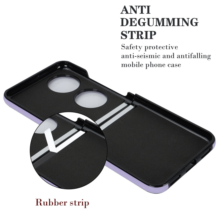 For Huawei P50 Pocket Rhombic Microfiber Folding Phone Case with Ring(Purple) - Huawei Cases by PMC TechLife | Online Shopping South Africa | PMC TechLife | Buy Now Pay Later Mobicred