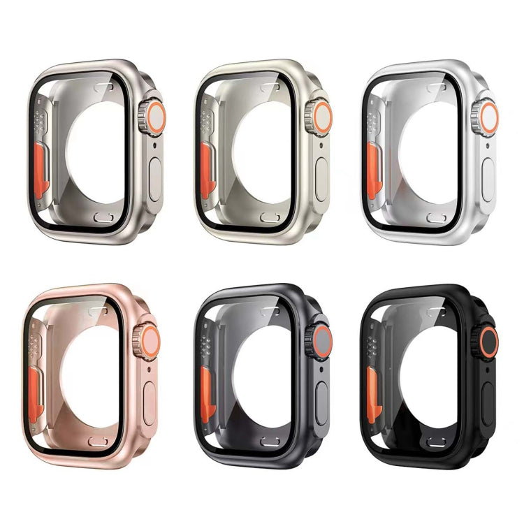 For Apple Watch Series 9 / 8 / 7 41mm Change to Ultra 49mm All-Inclusive Film Hybrid PC Watch Case(Titanium Gold) - Watch Cases by PMC Jewellery | Online Shopping South Africa | PMC Jewellery | Buy Now Pay Later Mobicred