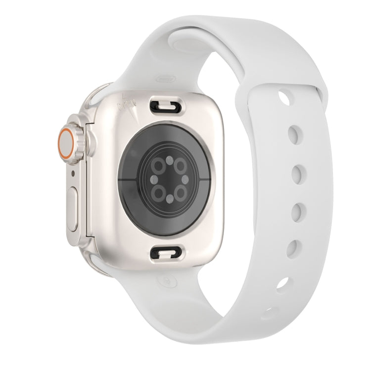 For Apple Watch Series 6 / 5 / 4 / SE 40mm Change to Ultra 49mm Waterproof All-Inclusive Film Hybrid PC Watch Case(Starlight Silver) - Watch Cases by PMC Jewellery | Online Shopping South Africa | PMC Jewellery | Buy Now Pay Later Mobicred