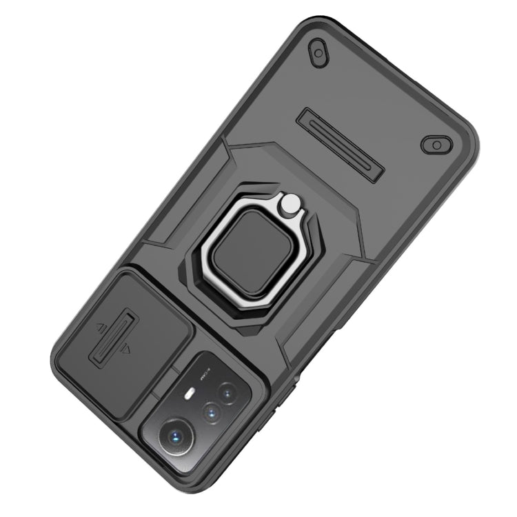 For Xiaomi Redmi Note 12S 4G Global Sliding Camshield TPU + PC Shockproof Phone Case with Holder(Purple) - Xiaomi Cases by PMC TechLife | Online Shopping South Africa | PMC TechLife | Buy Now Pay Later Mobicred