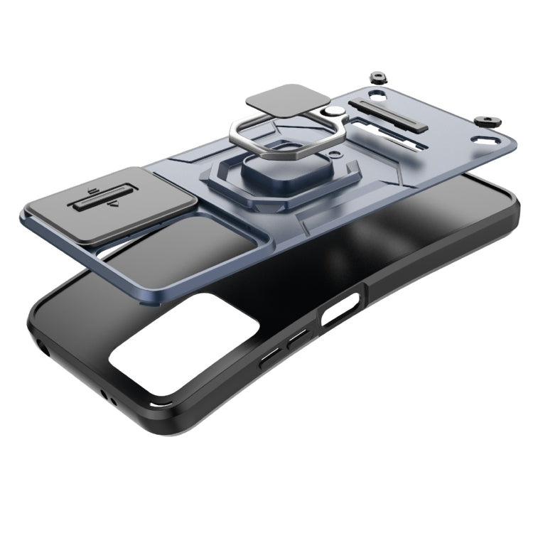 For Xiaomi Redmi Note 12S 4G Global Sliding Camshield TPU + PC Shockproof Phone Case with Holder(Purple) - Xiaomi Cases by PMC TechLife | Online Shopping South Africa | PMC TechLife | Buy Now Pay Later Mobicred
