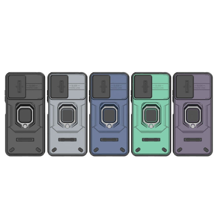 For Xiaomi Redmi Note 12S 4G Global Sliding Camshield TPU + PC Shockproof Phone Case with Holder(Purple) - Xiaomi Cases by PMC TechLife | Online Shopping South Africa | PMC TechLife | Buy Now Pay Later Mobicred