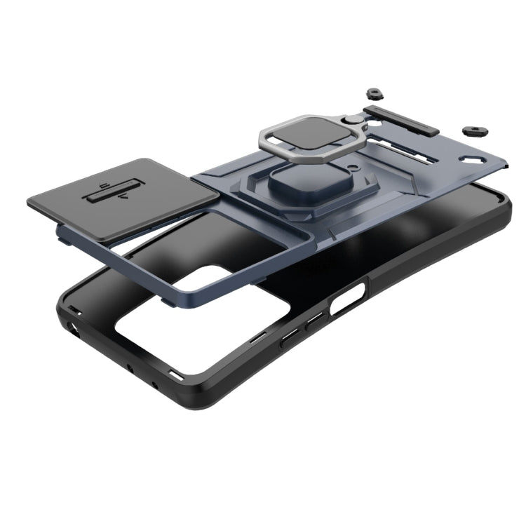 For Xiaomi Redmi Note 13 5G Sliding Camshield TPU + PC Shockproof Phone Case with Holder(Blue) - free shipping - PMC TechLife - Order now!