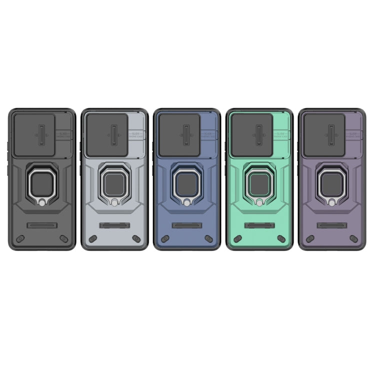 For Xiaomi Redmi K70 5G Sliding Camshield TPU + PC Shockproof Phone Case with Holder(Blue) - K70 Cases by PMC TechLife | Online Shopping South Africa | PMC TechLife | Buy Now Pay Later Mobicred