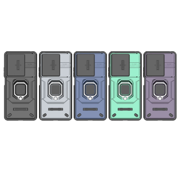 For Xiaomi Redmi Note 13R Pro 5G Sliding Camshield TPU + PC Shockproof Phone Case with Holder(Blue) - Xiaomi Cases by PMC TechLife | Online Shopping South Africa | PMC TechLife | Buy Now Pay Later Mobicred