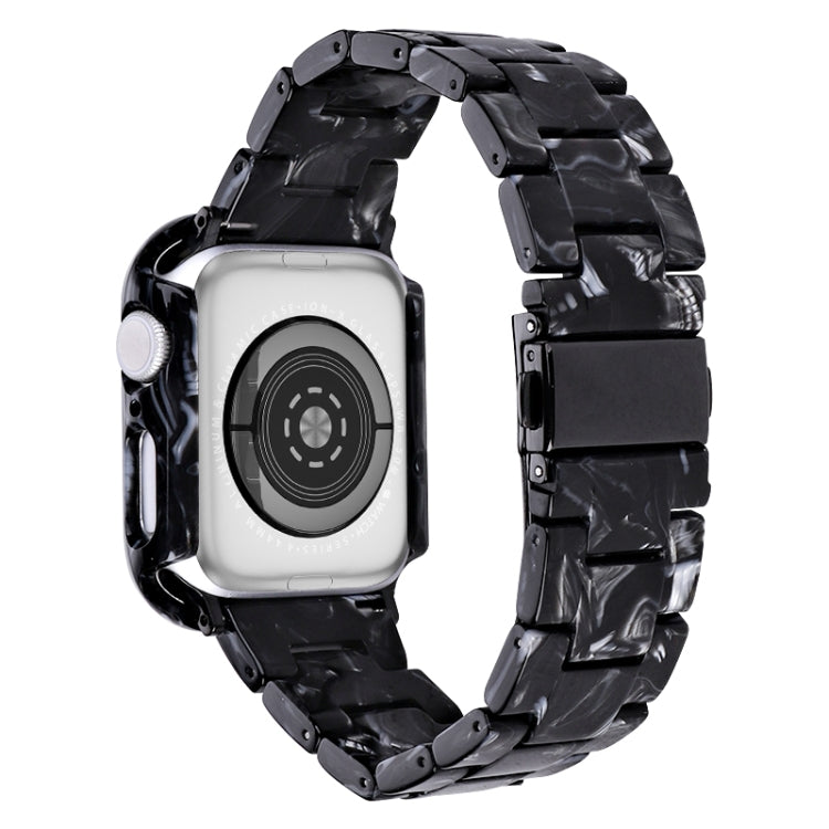 For Apple Watch Ultra 2 / Ultra 49mm Printed Resin PC Watch Band Case Kit(Black Flower) - Watch Cases by PMC Jewellery | Online Shopping South Africa | PMC Jewellery | Buy Now Pay Later Mobicred