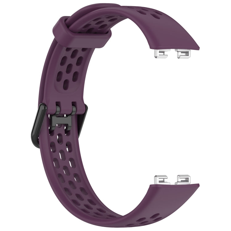 For Huawei Band 8 Solid Color Breathable Silicone Watch Band(Purple) - Watch Bands by PMC Jewellery | Online Shopping South Africa | PMC Jewellery