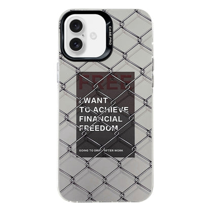 For iPhone 16 Plus Electroplated Silver Series PC Protective Phone Case(Creative Text B) - iPhone 16 Plus Cases by PMC Jewellery | Online Shopping South Africa | PMC Jewellery | Buy Now Pay Later Mobicred