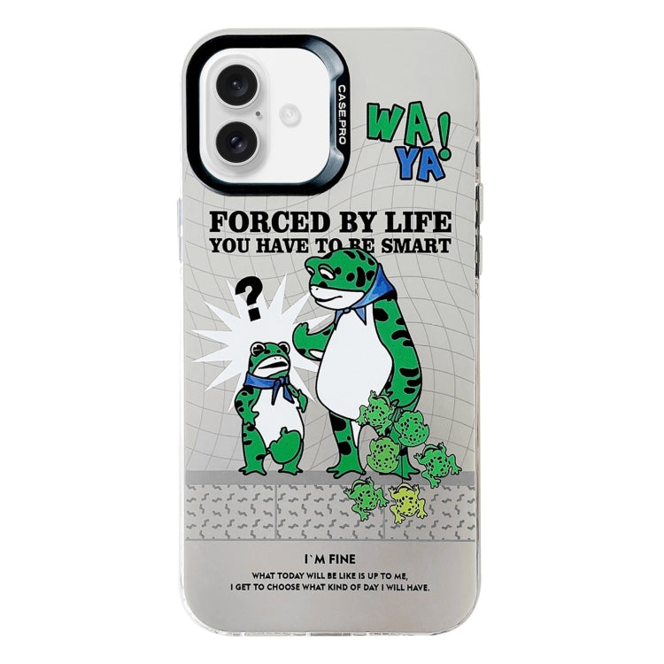 For iPhone 16 Electroplated Silver Series PC Protective Phone Case(Frog) - iPhone 16 Cases by PMC Jewellery | Online Shopping South Africa | PMC Jewellery | Buy Now Pay Later Mobicred