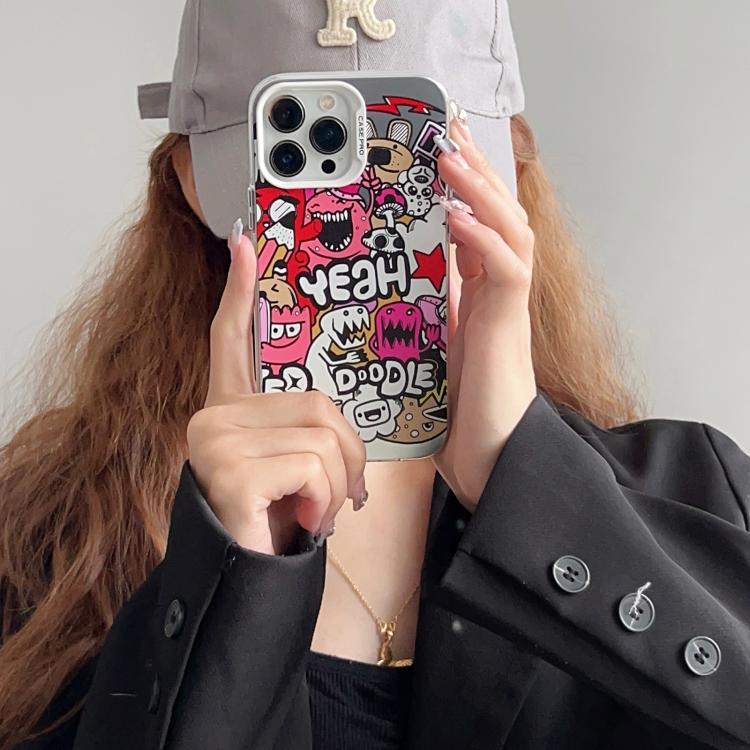 For iPhone 16 Plus Electroplated Silver Series PC Protective Phone Case(Creative Text A) - free shipping - PMC TechLife - Order now!
