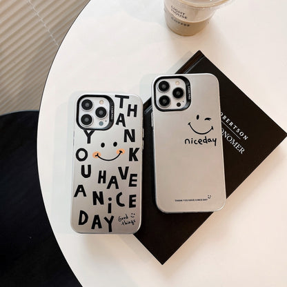 For iPhone 16 Plus Electroplated Silver Series PC Protective Phone Case(Creative Text A) - iPhone 16 Plus Cases by PMC Jewellery | Online Shopping South Africa | PMC Jewellery | Buy Now Pay Later Mobicred