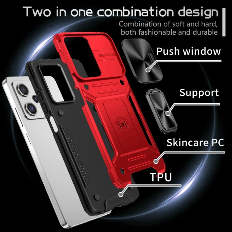 For Redmi Note 12 Pro Global Camshield Robot TPU Hybrid PC Phone Case(Red) - Xiaomi Cases by PMC Jewellery | Online Shopping South Africa | PMC Jewellery | Buy Now Pay Later Mobicred