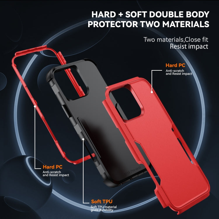 For iPhone 16 Pro Max Commuter Shockproof TPU + PC Phone Case(Red+Black) - iPhone 16 Pro Max Cases by PMC Jewellery | Online Shopping South Africa | PMC Jewellery | Buy Now Pay Later Mobicred