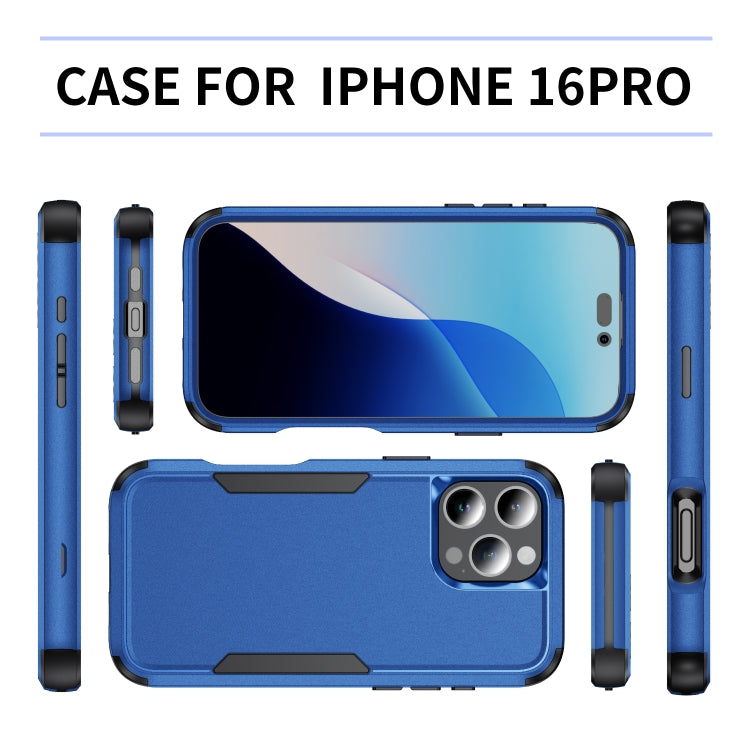 For iPhone 16 Pro Commuter Shockproof TPU + PC Phone Case(Royal Blue+Black) - free shipping - PMC TechLife - Order now!
