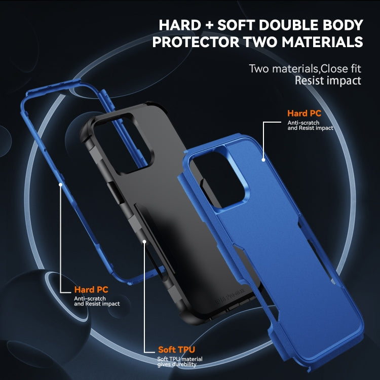 For iPhone 16 Pro Commuter Shockproof TPU + PC Phone Case(Royal Blue+Black) - free shipping - PMC TechLife - Order now!