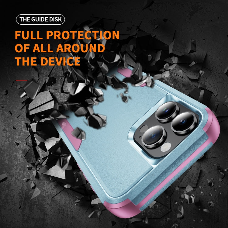 For iPhone 16 Pro Commuter Shockproof TPU + PC Phone Case(Grey Green+Pink) - free shipping - PMC TechLife - Order now!