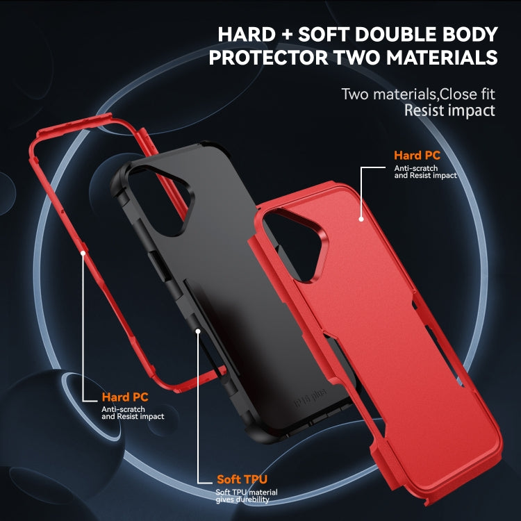 For iPhone 16 Plus Commuter Shockproof TPU + PC Phone Case(Red+Black) - iPhone 16 Plus Cases by PMC TechLife | Online Shopping South Africa | PMC TechLife | Buy Now Pay Later Mobicred