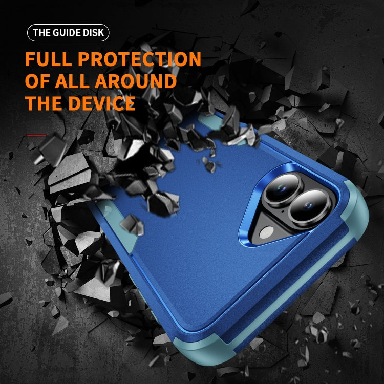 For iPhone 16 Commuter Shockproof TPU + PC Phone Case(Royal Blue+Grey Green) - iPhone 16 Cases by PMC TechLife | Online Shopping South Africa | PMC TechLife | Buy Now Pay Later Mobicred
