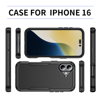 For iPhone 16 Commuter Shockproof TPU + PC Phone Case(Black) - iPhone 16 Cases by PMC Jewellery | Online Shopping South Africa | PMC Jewellery | Buy Now Pay Later Mobicred