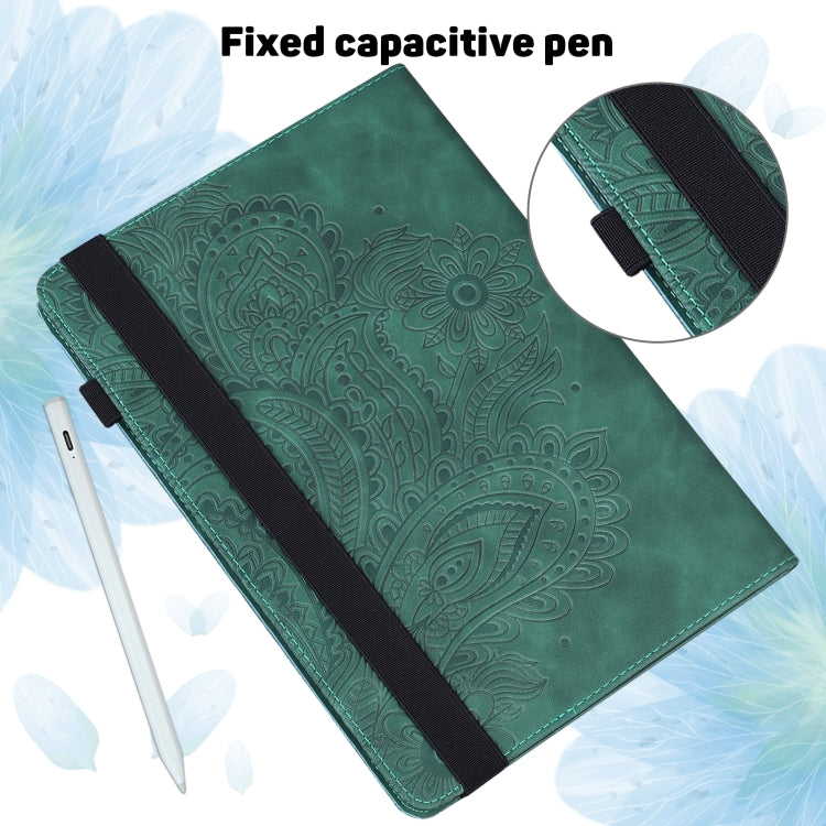 For Google Pixel Tablet Peacock Embossed Pattern Leather Tablet Case(Green) - Google by PMC TechLife | Online Shopping South Africa | PMC TechLife | Buy Now Pay Later Mobicred