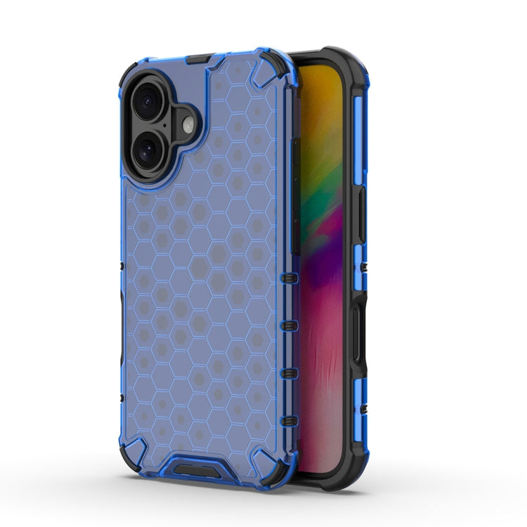 For iPhone 16 Plus Honeycomb Shockproof Phone Case(Blue) - iPhone 16 Plus Cases by PMC TechLife | Online Shopping South Africa | PMC TechLife | Buy Now Pay Later Mobicred
